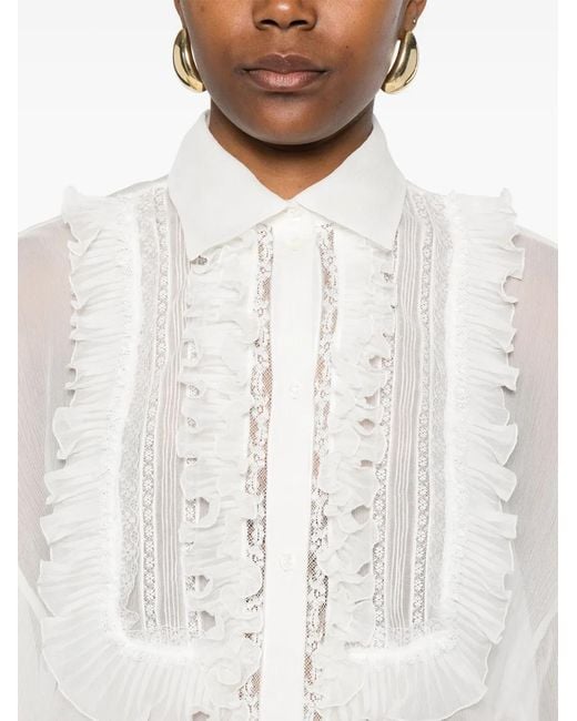 Ermanno Scervino White Silk Shirt