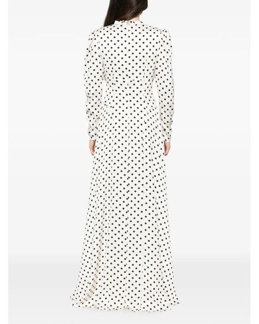 Adamaris White Polka-Dot Maxi Dress
