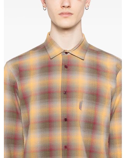 YMC Brown Plaid Curtis Shirt for men