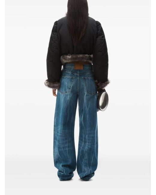 Alexander Wang Blue Logo-Patch Ballloon Jeans