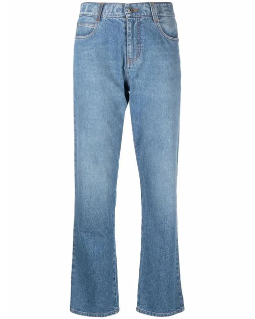 Stella McCartney Blue Salt & Pepper Logo Slim-Cut Jeans