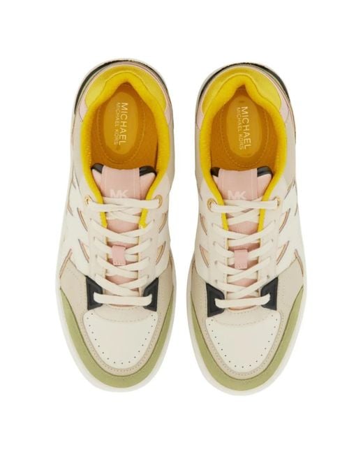 MICHAEL Michael Kors White Logo-Patch Panelled Sneakers