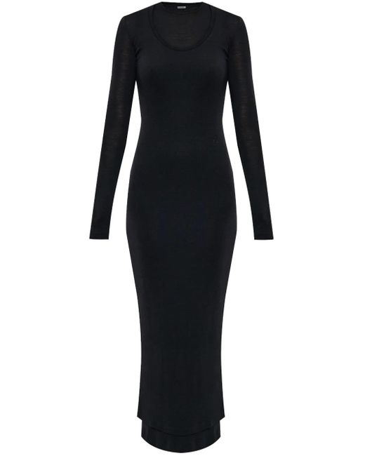 Jil Sander Black Layered Wool Dress