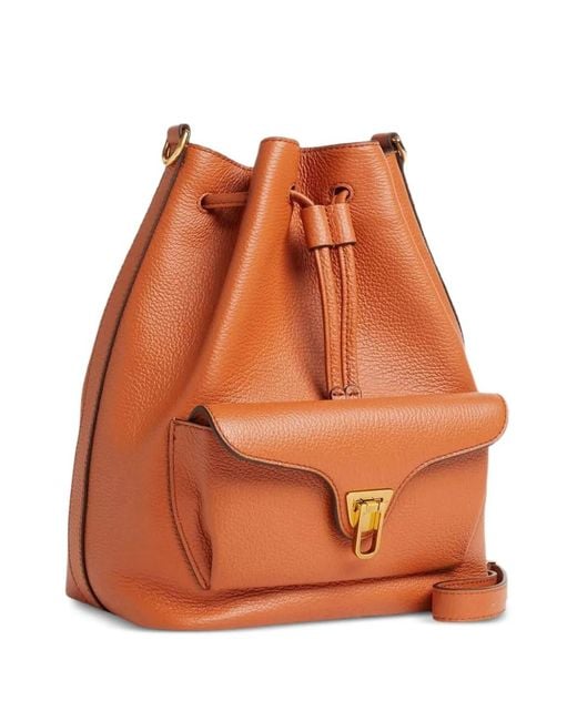 Coccinelle Orange Medium Beat Generation Bucket Bag