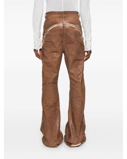 Rick Owens Brown Zip-detailed Tapered Jeans for men