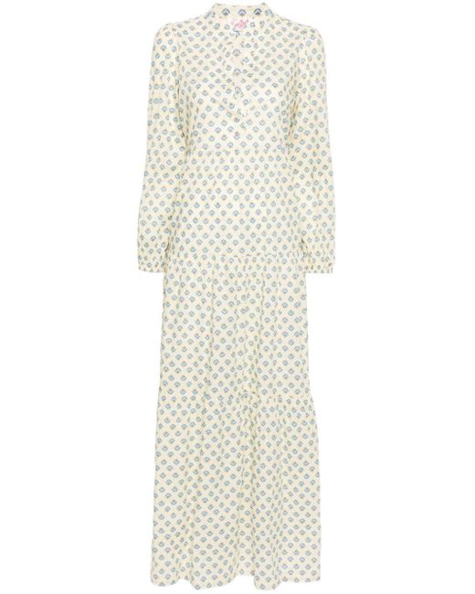 Mc2 Saint Barth White Nadja Kleid mit blumigem Print