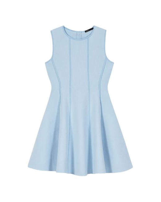 Maje Blue Skater Dress With Jewelled Bows