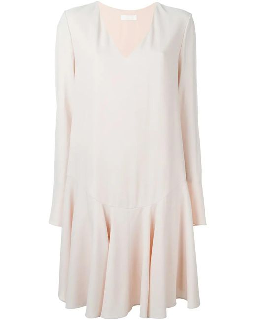 Chloé White Flared Hem Loose Midi Dress