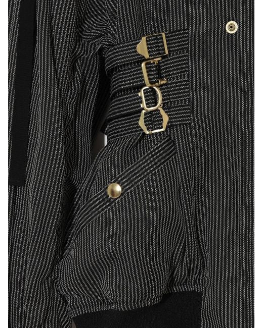 Undercover Black Pinstripe Bomber Jacket