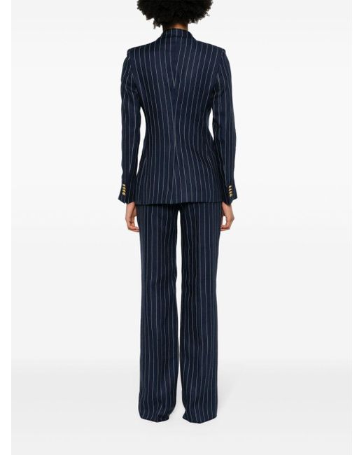 Tagliatore Blue Pinstriped Double-breasted Suit