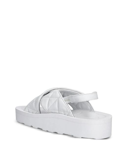 Love Moschino White Quilted Sandals