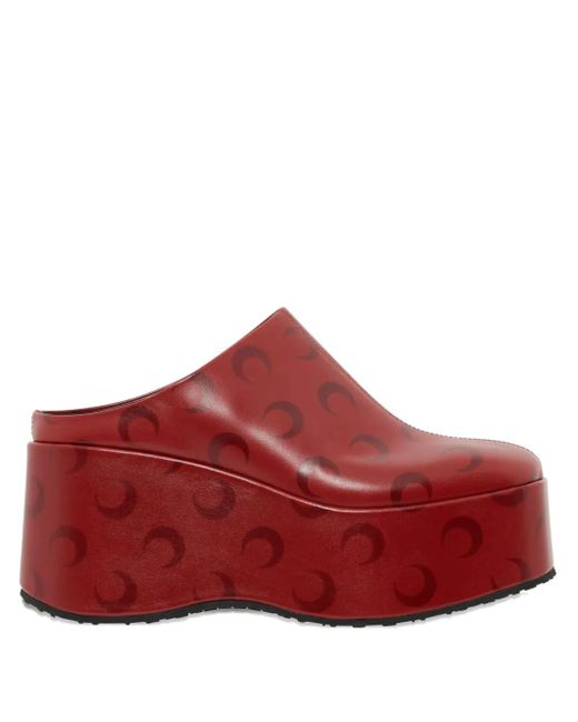 MARINE SERRE Red Moon-Airbrushed Platform Mules