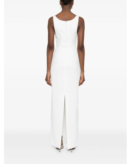 Solace London White Noor Scoop-Neck Maxi Dress