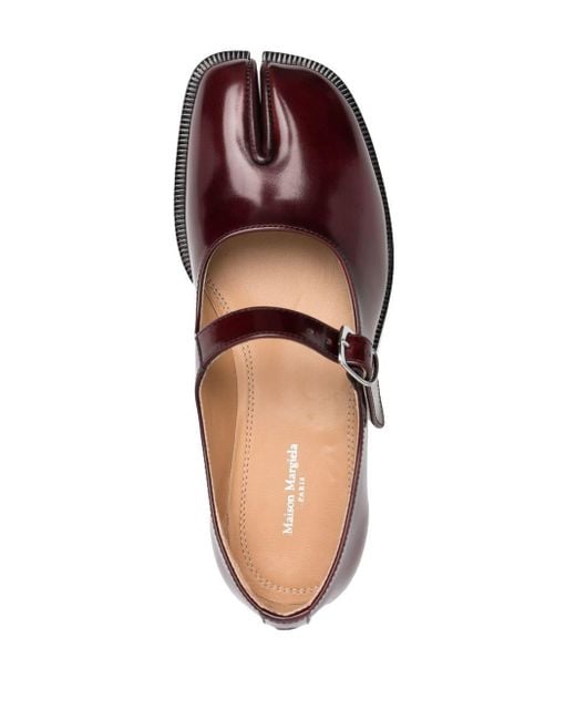 Maison Margiela Tabi Leather Mary Jane Shoes in Brown Lyst