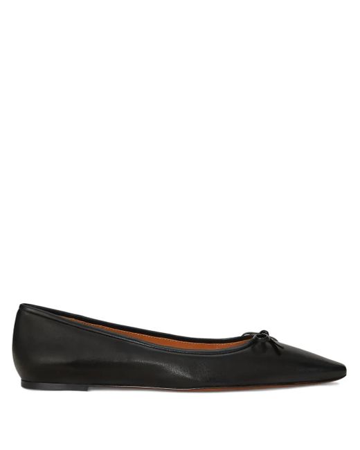 Polo Ralph Lauren Black Bow-Detail Pointed-Toe Ballet Flats