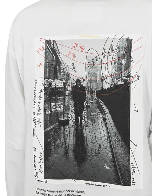 Sacai White James Dean Long-Sleeve T-Shirt for men
