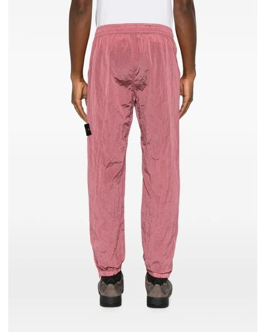 Stone Island Red Logo-Patch Track Pants for men