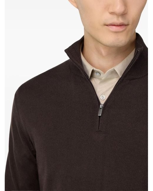 メンズ Boggi ハーフジップ セーター Brown