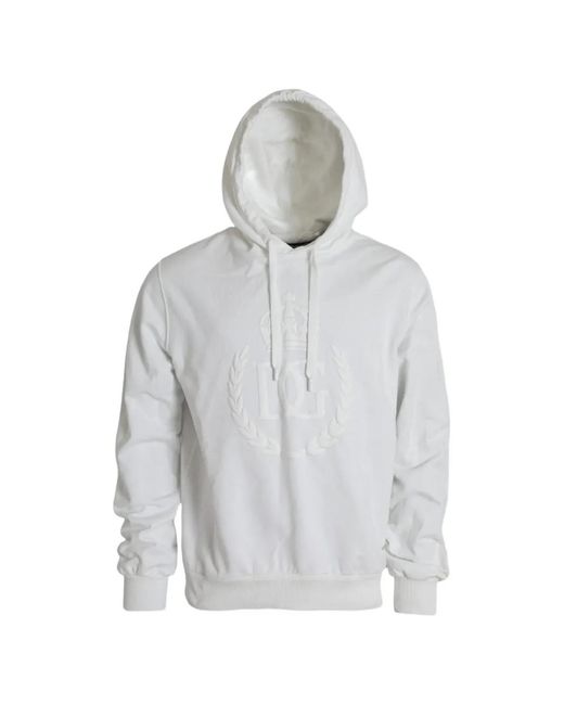 Dolce & Gabbana Gray Embossed-Logo Hoodie for men
