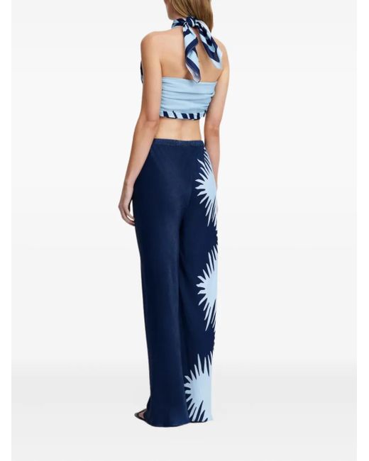 Significant Other Blue Flossie Split-Pattern Trousers