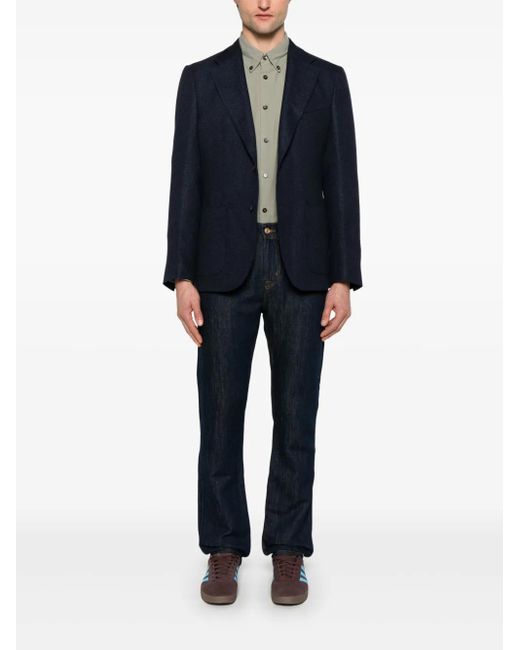 Fay Blue Interwoven Blazer for men