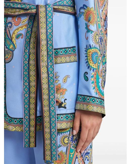 Etro Blue Silk Blazer