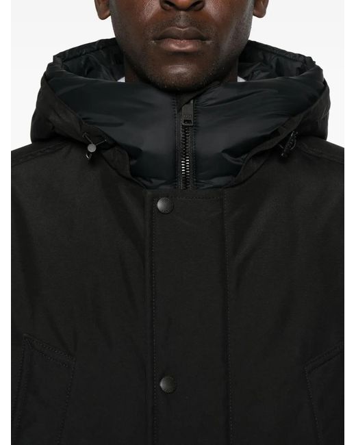 Boss Black Hooded Logo-Patch Jacket for men