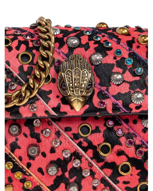 Kurt Geiger Red Leopard-Print Embellished Tote Bag