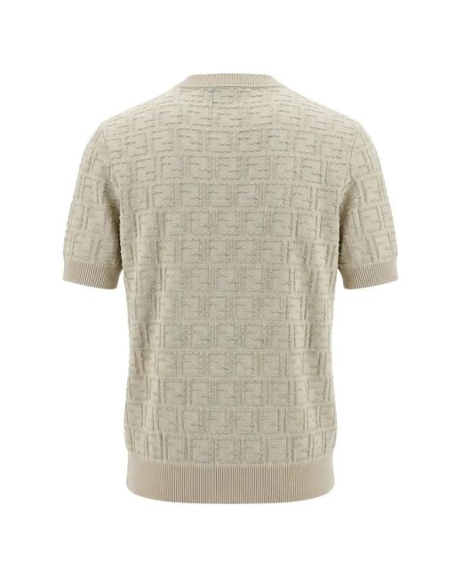 Fendi Natural Ff-Pattern T-Shirt for men