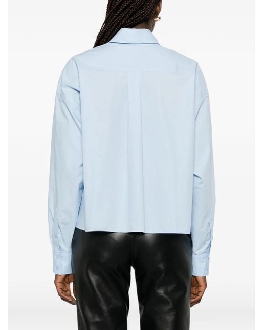 Frankie Shop Blue "Arlen" Cotton Boxy Shirt