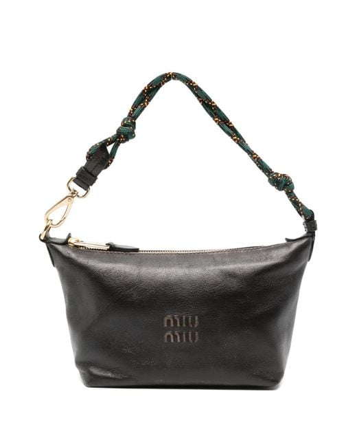 Miu Miu Black Leather Shoulder Bag