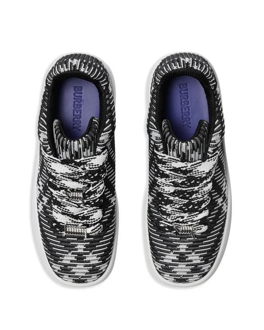 Burberry Black Check Knit Box Sneakers