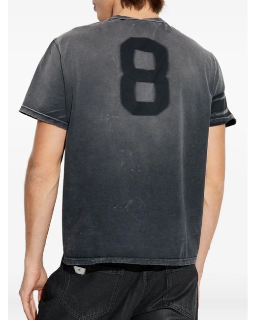 Camiseta con efecto envejecido M I S B H V de hombre de color Black