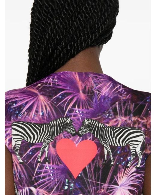 The Artistylist Pink Zebra-Print Sleeveless Mini Dress