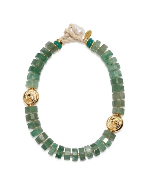 Lizzie Fortunato Green Nautilus Necklace