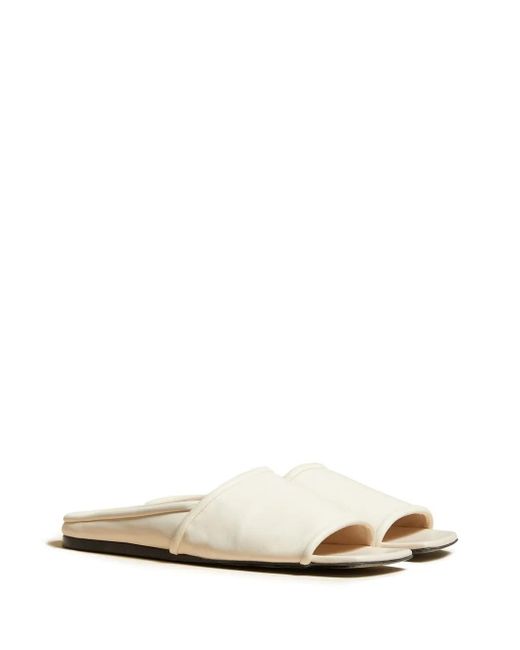 Khaite White The Stagg Flat Sandals