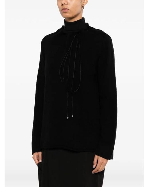 YEAREAST Black Drawstring Jumper