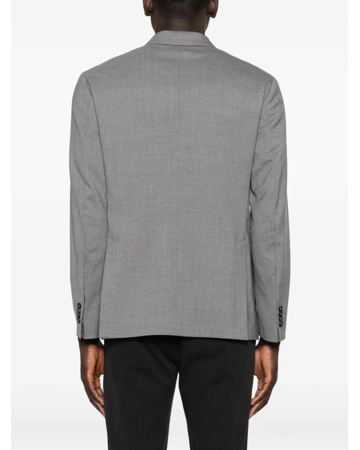 Manuel Ritz Gray Nuvola Double-Breasted Blazer for men