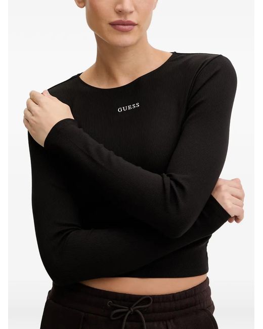 Guess Black Logo-Print T-Shirt