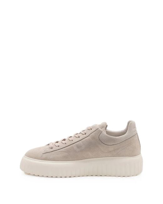 Hogan White H-Stripes Platform Low-Top Sneakers for men