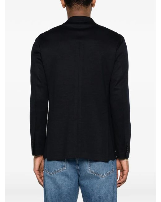 Tagliatore Black Patch-Pocket Blazer for men