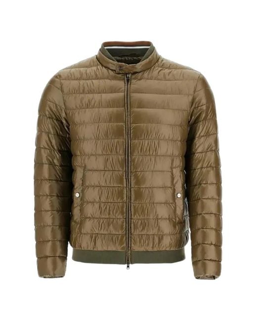 Herno Green Quilted Zip-Up Jacket for men