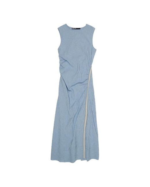 Bimba Y Lola Blue Striped Maxi Dress