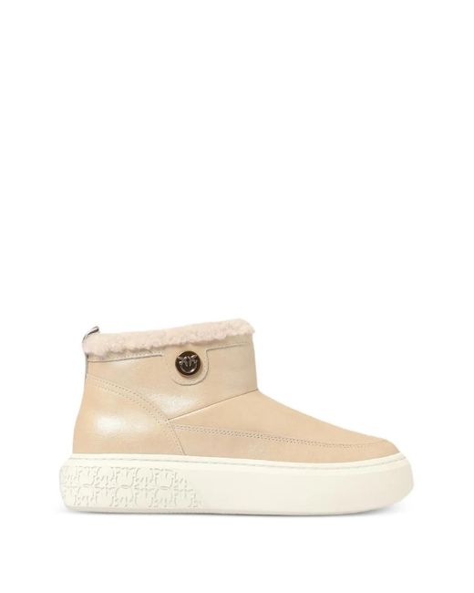 Pinko Natural Leather Platform Boots