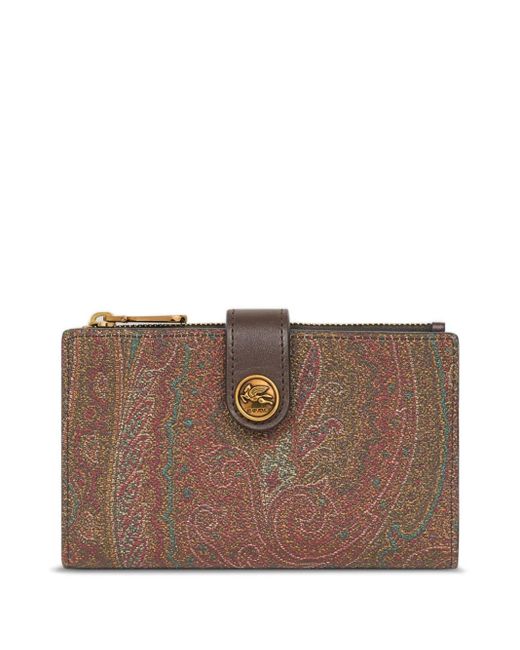 Etro Brown Paisley Jacquard Wallet