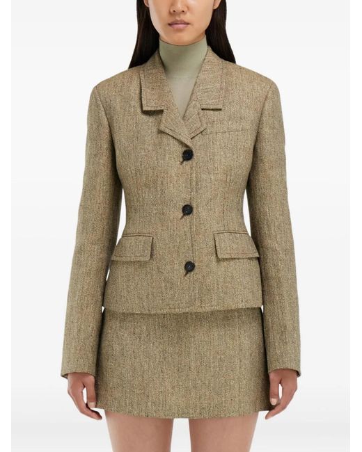 Ferragamo Green Single Breasted Blazer