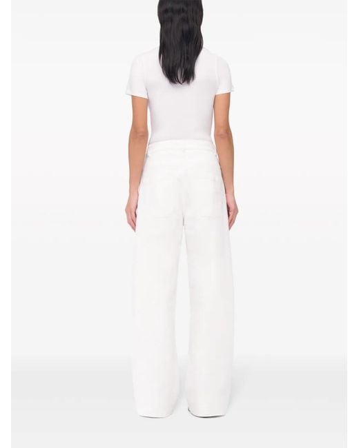 Another Tomorrow White Wide-Leg Jeans