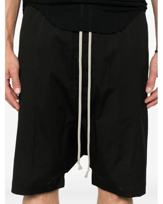 Rick Owens Black Drawstring Pods Shorts for men