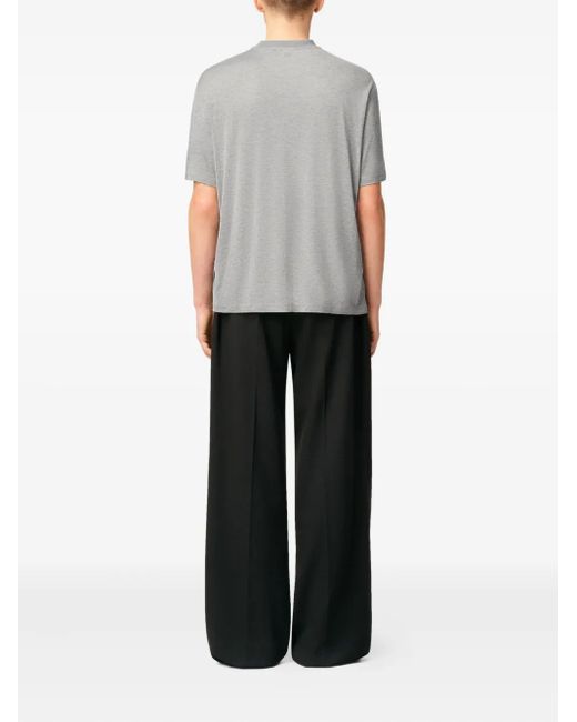 AMI Gray Embroidered Short-Sleeve Tee