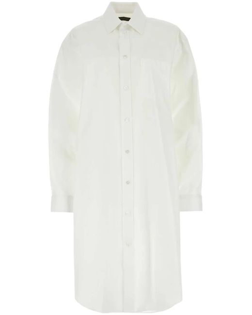 Balenciaga White Poplin Shirt Dress